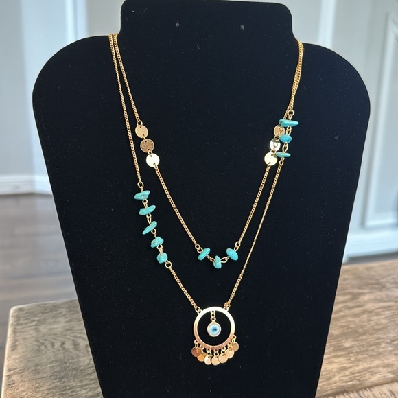 NWOT EYE DOUBLE NECKLACE - Picture 7 of 17